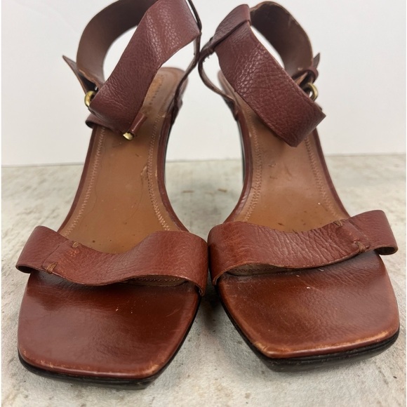 ENZO ANGIOLINI Women's Heels Sz 8.5 Leather Brown Stappy - Picture 2 of 15